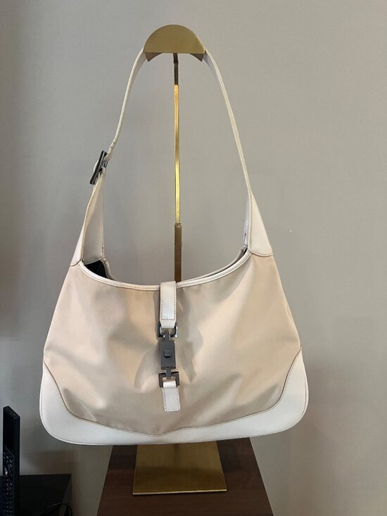 Gucci Handbags - Gucci Jackie Nylon Shoulder Bag SHW & Leather Trim